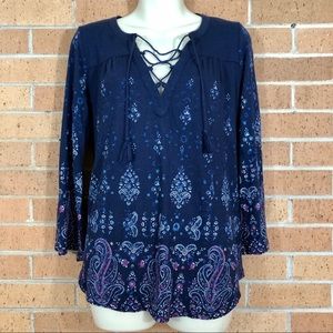 Lucky Brand Top size Small Blue Blouse